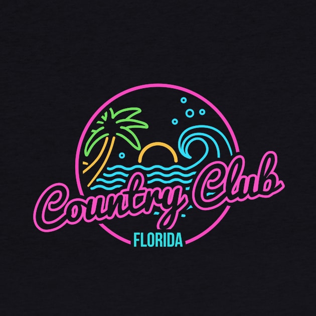 Neon Beach Country Club Florida by walaodesigns